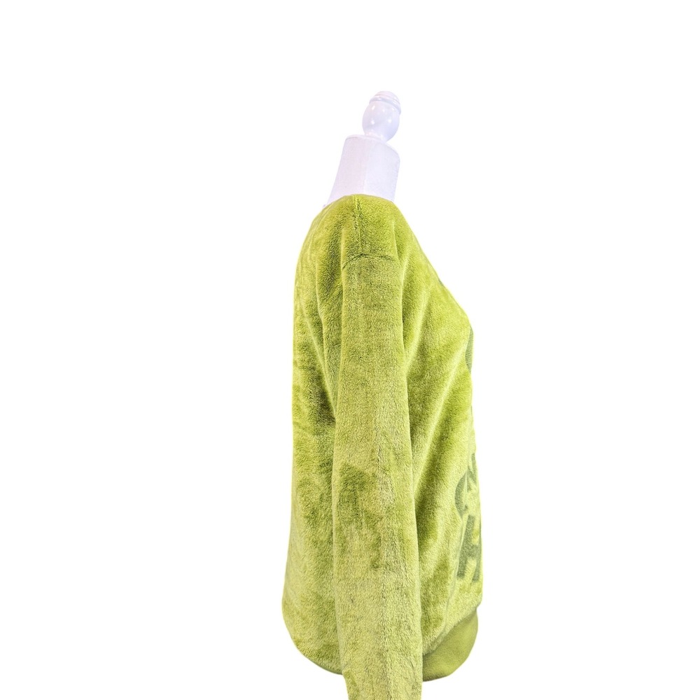 Dr. Seuss The Grinch Fleece Sweatshirt Lime Green Holiday Pullover Small - Picture 2 of 6